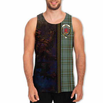 Tartan Vibes Clothing Kelly Tartan Family Crest Men's Tank Top Alba Gu Brath Be Brave Lion Ancient Style