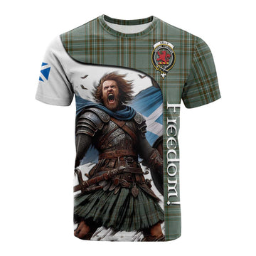 Tartan Vibes Clothing Kelly Crest Tartan Cotton T-shirt Inspired by the Freedom of Scottish Warrior
