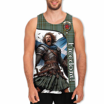 Tartan Vibes Clothing Kelly Crest Tartan Men's Tank Top Inspired by the Freedom of Scottish Warrior