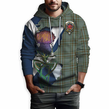 Tartan Vibes Clothing Kelly Tartan Family Crest Hoodie Scottish Thistle Celtic Inspired