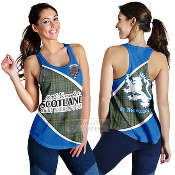 Tartan Vibes Clothing Kelly Family Crest Tartan Women's Racerback Tanks Celebrate Saint Andrew's Day in Style