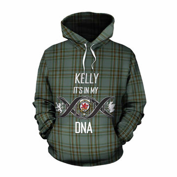Tartan Vibes Clothing Kelly Tartan Cotton Hoodie with Family Crest DNA In Me Style