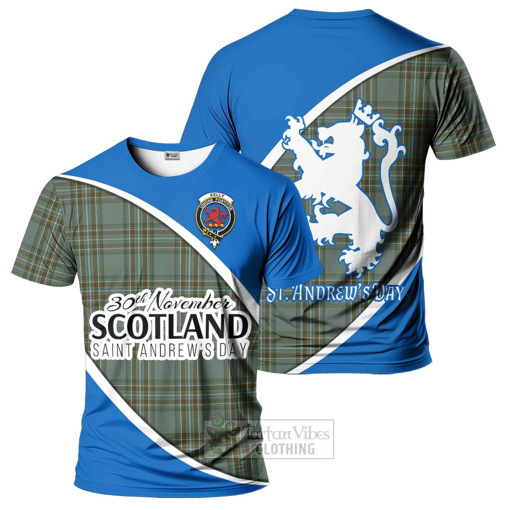 Tartan Vibes Clothing Kelly Family Crest Tartan T-Shirt Celebrate Saint Andrew's Day in Style