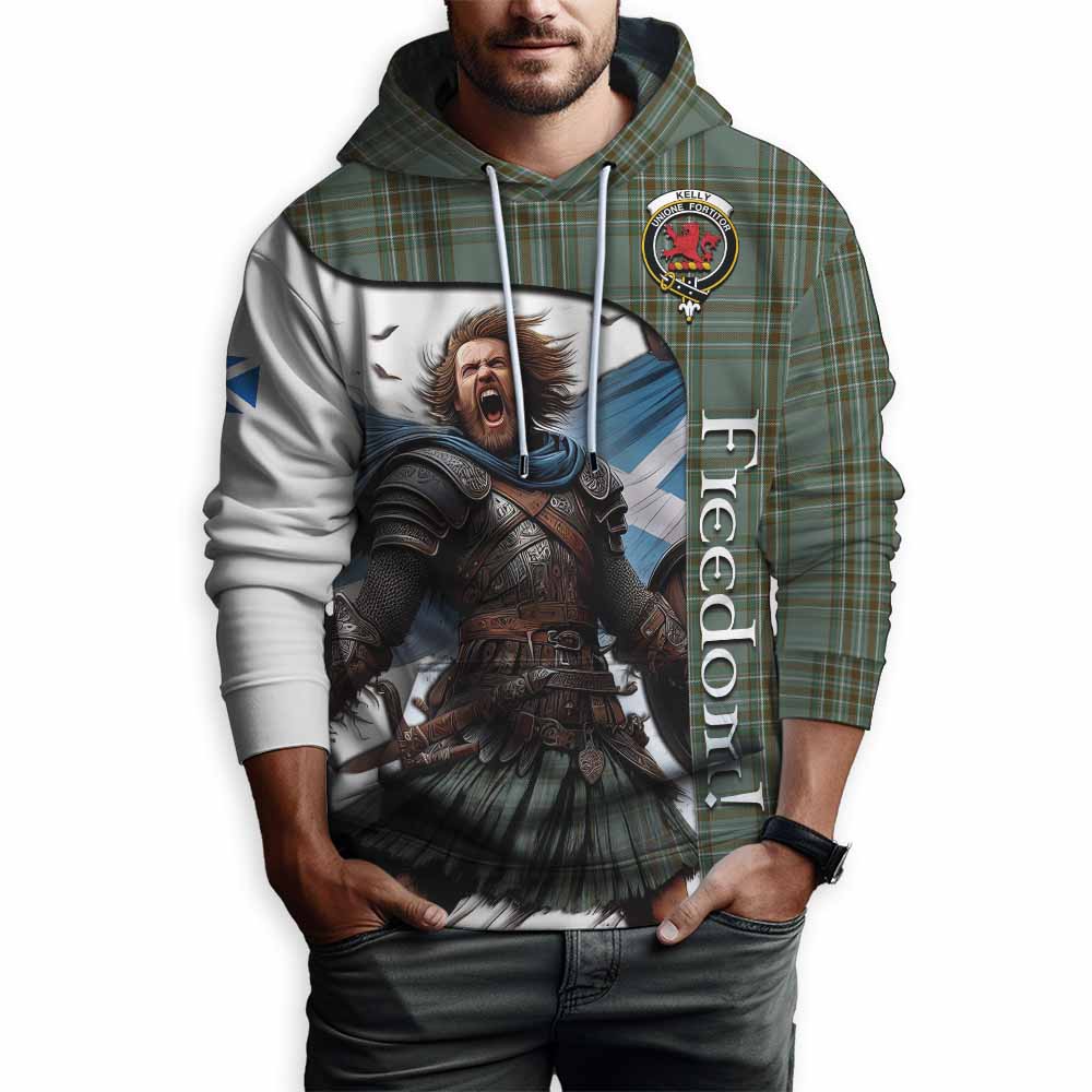 Tartan Vibes Clothing Kelly Crest Tartan Hoodie Inspired by the Freedom of Scottish Warrior