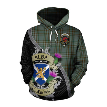 Tartan Vibes Clothing Kelly Tartan Family Crest Cotton Hoodie Lion Rampant Royal Thistle Shield Celtic Inspired