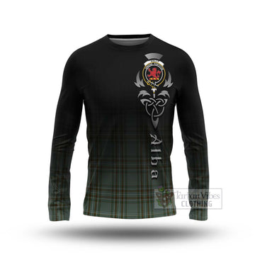 Tartan Vibes Clothing Kelly Tartan Long Sleeve T-Shirt Featuring Alba Gu Brath Family Crest Celtic Inspired