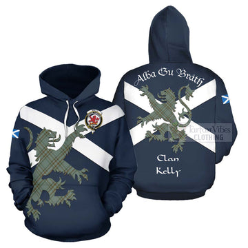 Tartan Vibes Clothing Kelly Tartan Lion Rampant Hoodie – Proudly Display Your Heritage with Alba Gu Brath and Clan Name