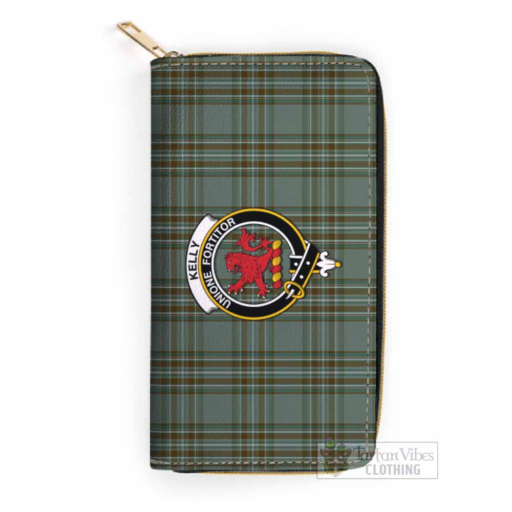 Tartan Vibes Clothing Kelly Tartan Women's Leather Wallet with Family Crest