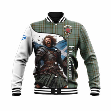 Tartan Vibes Clothing Kelly Crest Tartan Baseball Jacket Inspired by the Freedom of Scottish Warrior