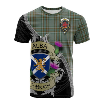 Tartan Vibes Clothing Kelly Tartan Family Crest Cotton T-shirt Lion Rampant Royal Thistle Shield Celtic Inspired