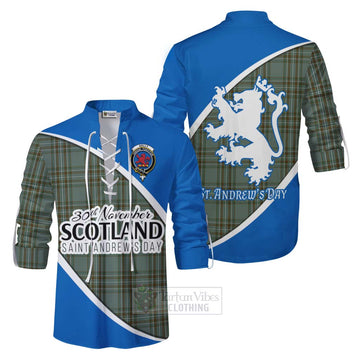 Tartan Vibes Clothing Kelly Family Crest Tartan Ghillie Kilt Shirt Celebrate Saint Andrew's Day in Style