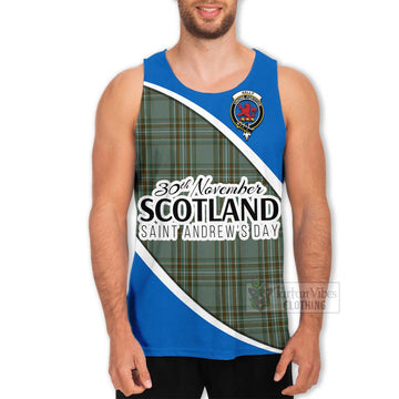 Tartan Vibes Clothing Kelly Family Crest Tartan Men's Tank Top Celebrate Saint Andrew's Day in Style