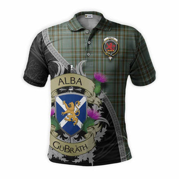 Tartan Vibes Clothing Kelly Tartan Family Crest Polo Shirt Lion Rampant Royal Thistle Shield Celtic Inspired