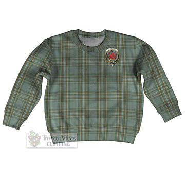 Tartan Vibes Clothing Kelly Tartan Kid Ugly Sweater with Family Crest