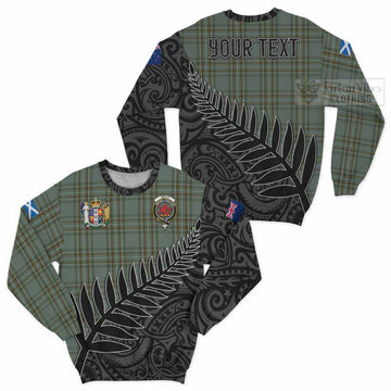 Tartan Vibes Clothing Kelly Crest Tartan Sweatshirt with New Zealand Silver Fern Half Style