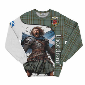 Tartan Vibes Clothing Kelly Crest Tartan Sweatshirt Inspired by the Freedom of Scottish Warrior