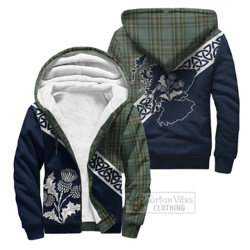 Tartan Vibes Clothing Kelly Tartan Sherpa Hoodie Featuring Thistle and Scotland Map