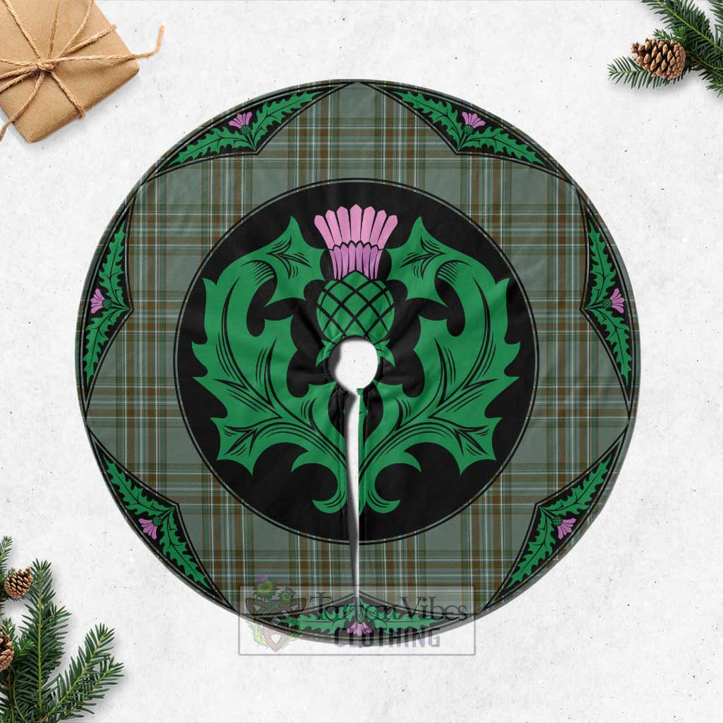 Tartan Vibes Clothing Kelly Tartan Christmas Tree Skirt Scottish Thistle Style