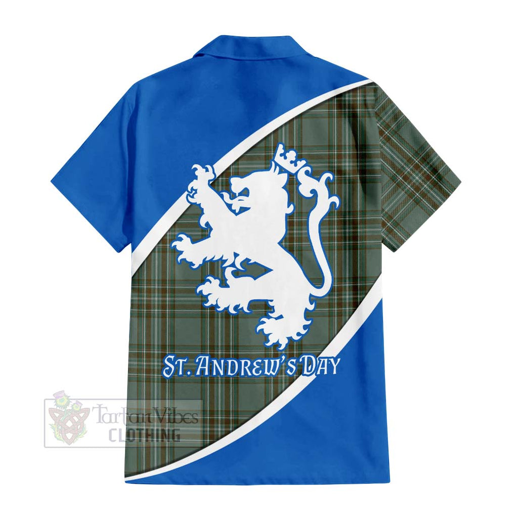 Tartan Vibes Clothing Kelly Family Crest Tartan Short Sleeve Button Shirt Celebrate Saint Andrew's Day in Style