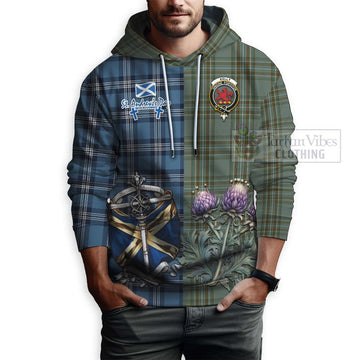 Tartan Vibes Clothing Kelly Tartan Hoodie Happy St. Andrew's Day Half Tartan Style