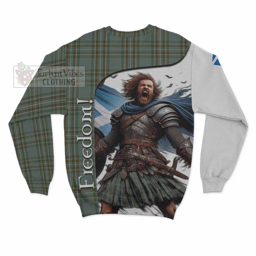 Tartan Vibes Clothing Kelly Crest Tartan Sweatshirt Inspired by the Freedom of Scottish Warrior