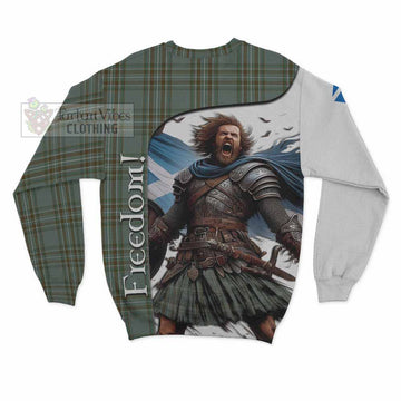 Tartan Vibes Clothing Kelly Crest Tartan Sweatshirt Inspired by the Freedom of Scottish Warrior
