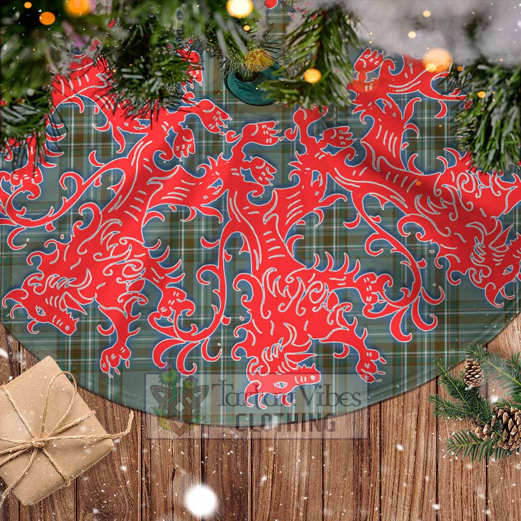 Tartan Vibes Clothing Kelly Tartan Christmas Tree Skirt Lion Rampant Style