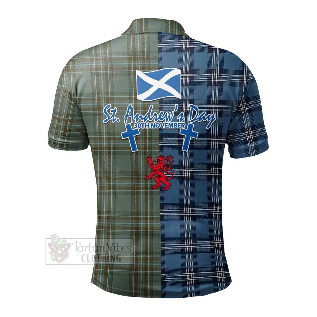 Tartan Vibes Clothing Kelly Tartan Polo Shirt Happy St. Andrew's Day Half Tartan Style