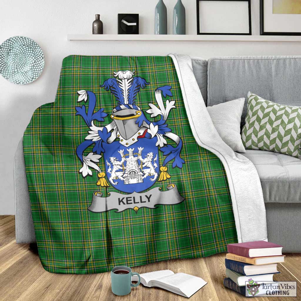 Kelly Irish Clan Tartan Blanket with Coat of Arms - Tartan Vibes Clothing