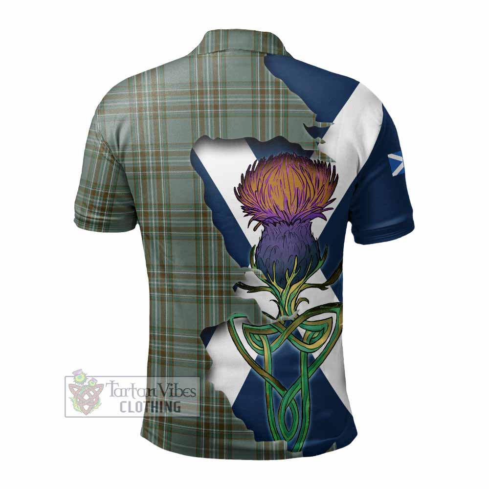 Tartan Vibes Clothing Kelly Tartan Family Crest Polo Shirt Scottish Thistle Celtic Inspired