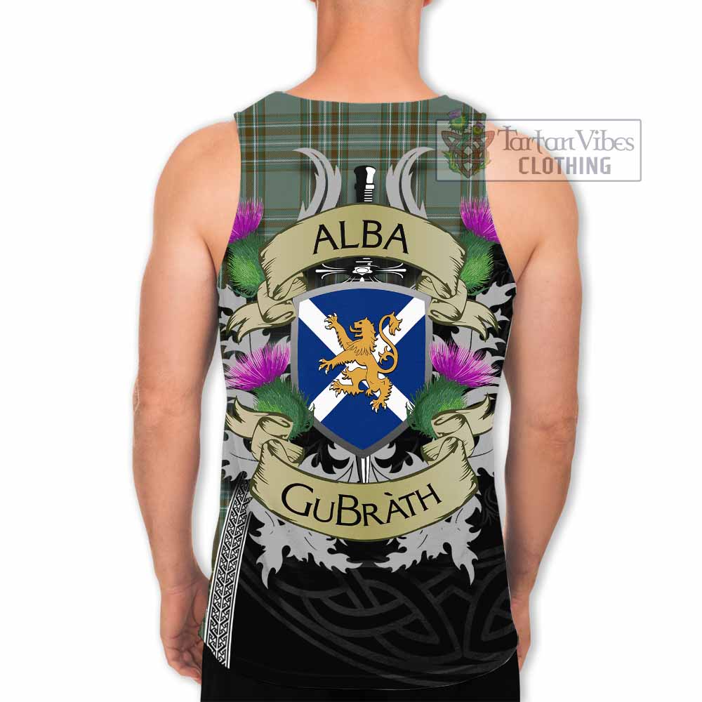 Tartan Vibes Clothing Kelly Tartan Family Crest Men's Tank Top Lion Rampant Royal Thistle Shield Celtic Inspired