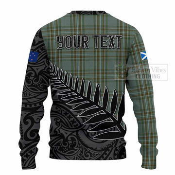 Tartan Vibes Clothing Kelly Crest Tartan Knitted Sweater with New Zealand Silver Fern Half Style