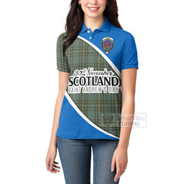Tartan Vibes Clothing Kelly Family Crest Tartan Women's Polo Shirt Celebrate Saint Andrew's Day in Style