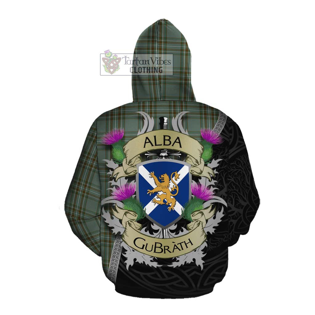 Tartan Vibes Clothing Kelly Tartan Family Crest Cotton Hoodie Lion Rampant Royal Thistle Shield Celtic Inspired