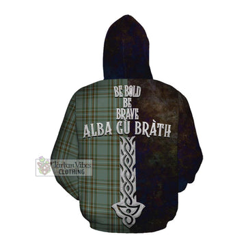 Tartan Vibes Clothing Kelly Tartan Family Crest Cotton Hoodie Alba Gu Brath Be Brave Lion Ancient Style