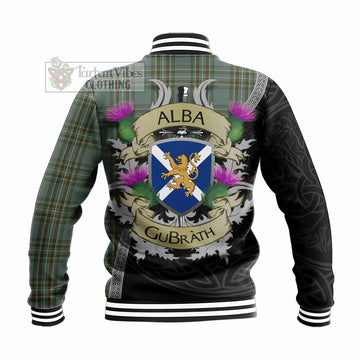 Tartan Vibes Clothing Kelly Tartan Family Crest Baseball Jacket Lion Rampant Royal Thistle Shield Celtic Inspired