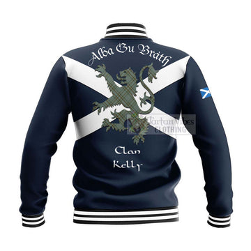 Tartan Vibes Clothing Kelly Tartan Lion Rampant Baseball Jacket – Proudly Display Your Heritage with Alba Gu Brath and Clan Name