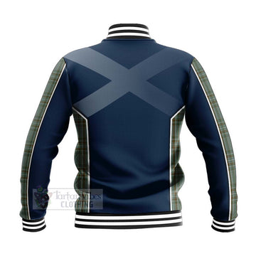 Tartan Vibes Clothing Kelly Tartan Baseball Jacket with Family Crest and Scottish Thistle Vibes Sport Style