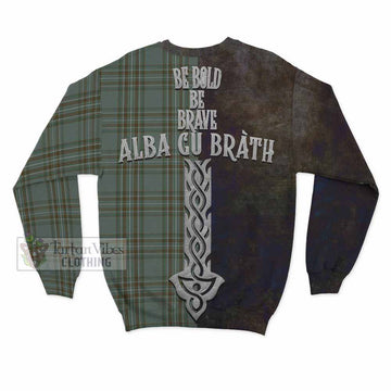 Tartan Vibes Clothing Kelly Tartan Family Crest Sweatshirt Alba Gu Brath Be Brave Lion Ancient Style