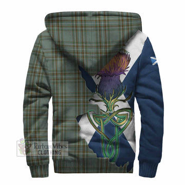 Tartan Vibes Clothing Kelly Tartan Family Crest Sherpa Hoodie Scottish Thistle Celtic Inspired