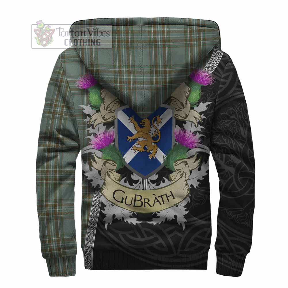 Tartan Vibes Clothing Kelly Tartan Family Crest Sherpa Hoodie Lion Rampant Royal Thistle Shield Celtic Inspired