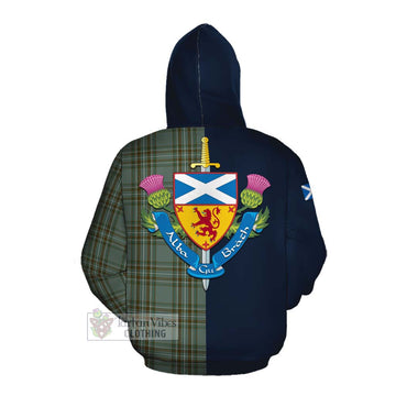 Tartan Vibes Clothing Kelly Tartan Cotton Hoodie Alba with Scottish Lion Royal Arm Half Style