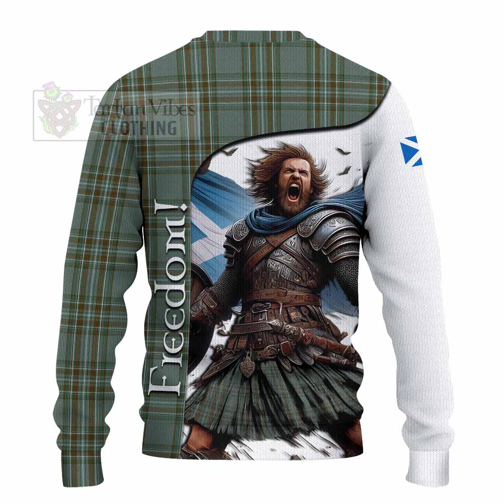 Tartan Vibes Clothing Kelly Crest Tartan Knitted Sweater Inspired by the Freedom of Scottish Warrior