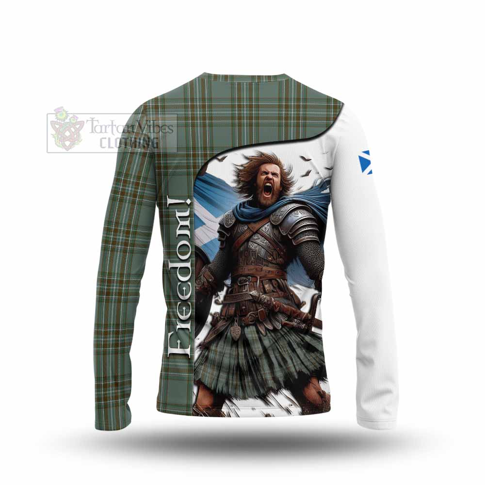 Tartan Vibes Clothing Kelly Crest Tartan Long Sleeve T-Shirt Inspired by the Freedom of Scottish Warrior