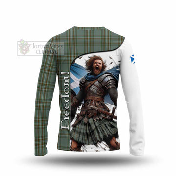 Tartan Vibes Clothing Kelly Crest Tartan Long Sleeve T-Shirt Inspired by the Freedom of Scottish Warrior