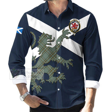 Tartan Vibes Clothing Kelly Tartan Lion Rampant Long Sleeve Button Shirt – Proudly Display Your Heritage with Alba Gu Brath and Clan Name