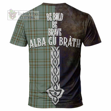 Tartan Vibes Clothing Kelly Tartan Family Crest T-Shirt Alba Gu Brath Be Brave Lion Ancient Style