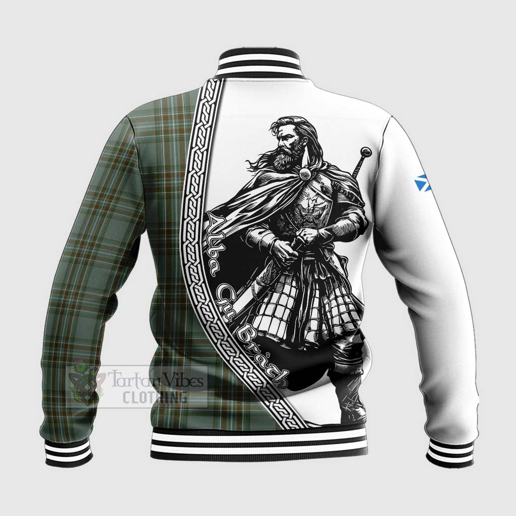 Tartan Vibes Clothing Kelly Tartan Clan Crest Baseball Jacket with Highlander Warrior Celtic Style