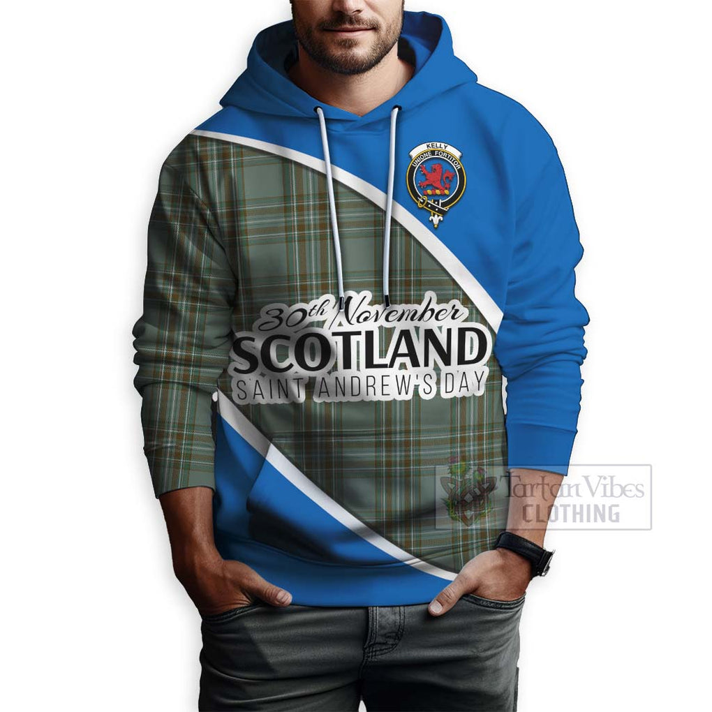 Tartan Vibes Clothing Kelly Family Crest Tartan Hoodie Celebrate Saint Andrew's Day in Style