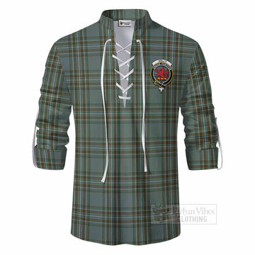 Tartan Vibes Clothing Kelly Tartan Ghillie Kilt Shirt with Family Crest DNA In Me Style